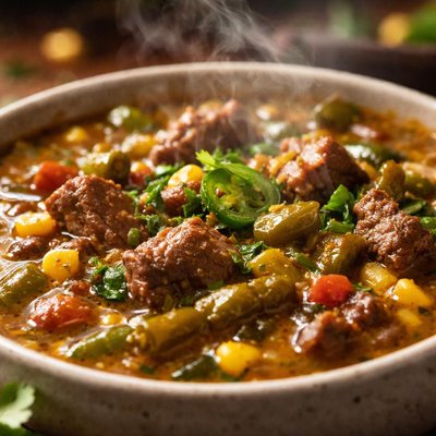 Image of Beef and Green Chili Soup Sure to Warm You Up