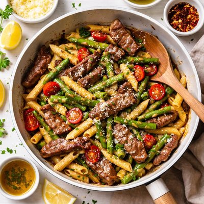 Image of Beef Asparagus Pasta Toss