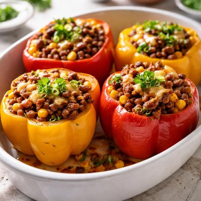 Image of Beef Baked Beans Stuffed Bell Peppers