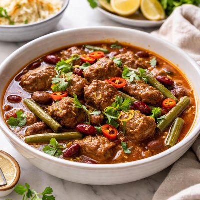 Image of Beef Bean Khoresh a Persian Beef Stew