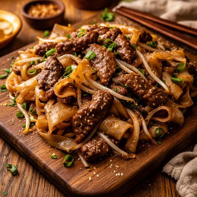 Image of Chow Fun de Carne de Res Vegetariana