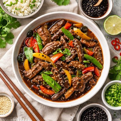 Image of Carne de res estilo paleo en salsa de frijol negro