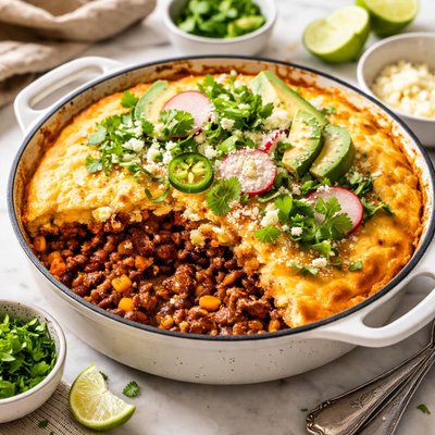 Image of Beef Mole Tamale Pie