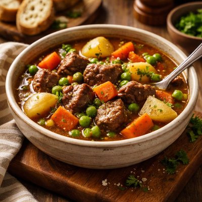 Image of Whole30 Beef Stew with Peas and Carrots