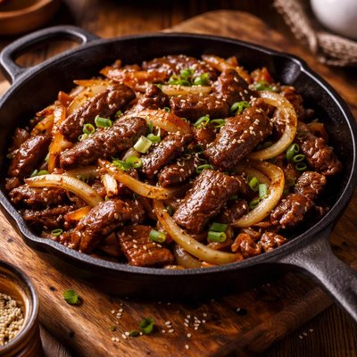 Image of Low Fat Beef Stir-Fry with Onions