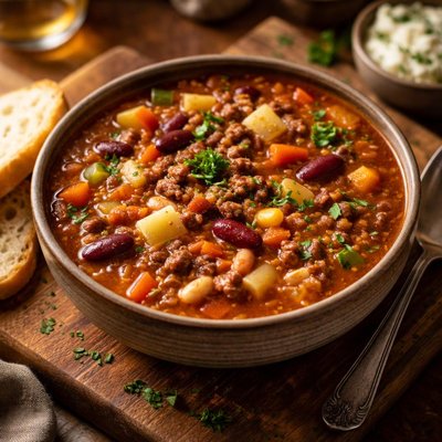 Image of Beefy Bean and Vegetable Soup