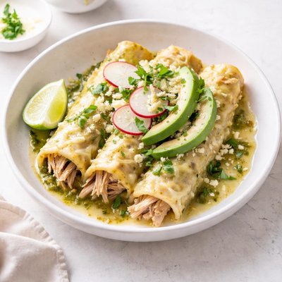 Image of Best Easiest Low Fat Chicken Verde Enchiladas