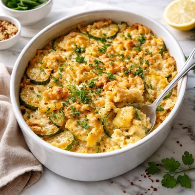 Image of Better Squash Casserole No Bread Crumbs Crackers or Stuffing