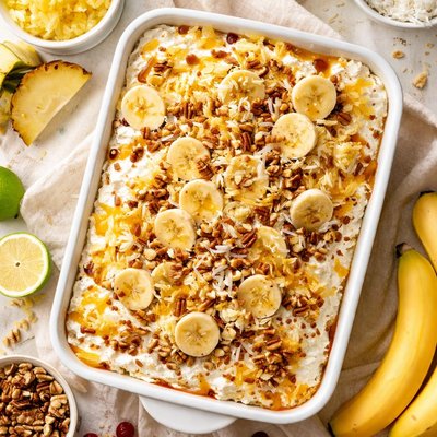 Image of Better Than Sex Cake with Bananas Coconut and Pineapple