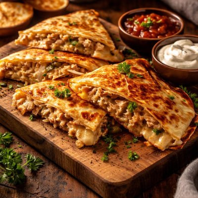 Image of Bevs Hot and Cheesy Tuna Quesadillas to Die for