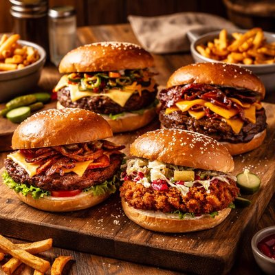 Image of Beyond Basic Burgers 4 Different Burgers