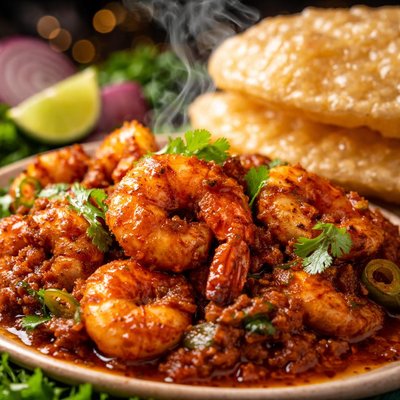 Image of Bhuna Prawn with Puri