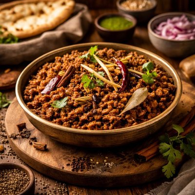 Image of Bhuna Qeema with Khara Masala Minced Meat with Whole Spices