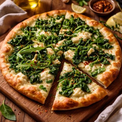 Image of Biancoverde Greens on White Pizza
