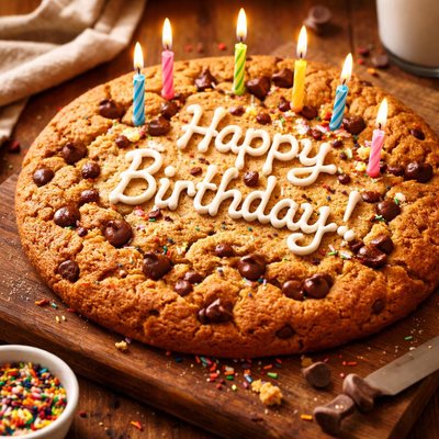 Image of Big Chocolate Chip Birthday Cookie