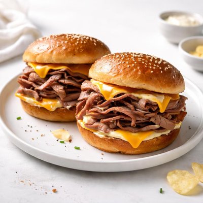 Image of Big Thick Buttery Roast Beef N Cheddar Sammies Sandwiches