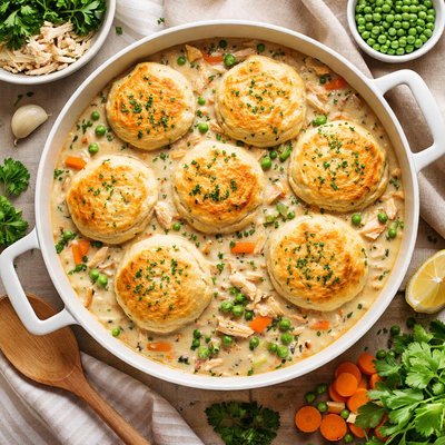 Image of Biscuit on Creamy Chicken