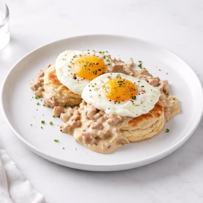 Image of Biscuits Gravy Eggs Extraordinaire