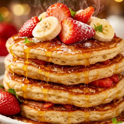 Image of Bisquick Strawberry Banana Pancakes