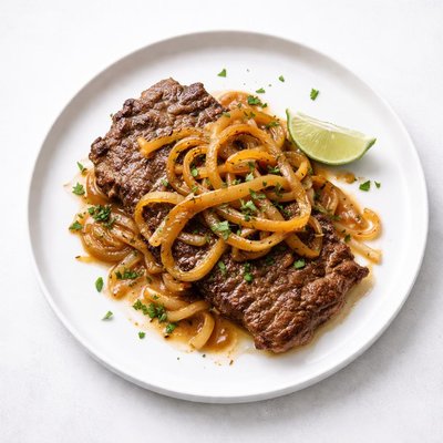 Image of Bistec Encebollado Steak and Onions