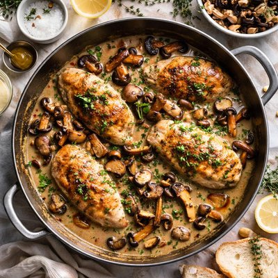 Image of Bistro Style Chicken with Wild Mushrooms and Madeira