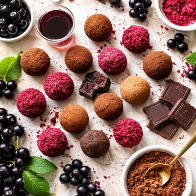 Image of Bittersweet Chocolate Cassis Truffles