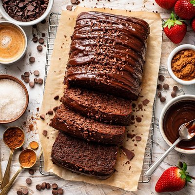 Image of Bittersweet Chocolate Pound Cake with Decadent Glaze