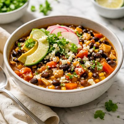 Image of Black and White Vegetarian Chili