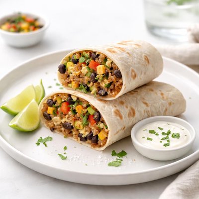 Image of Black Bean and Brown Rice Burritos