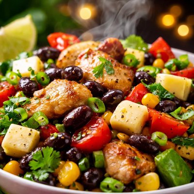 Image of Black Bean and Chicken Salad with Gruyere