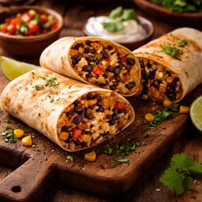 Image of Black Bean and Corn Burritos