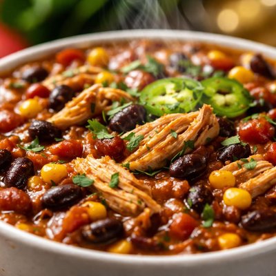 Image of Black Bean and Corn Chicken Chili