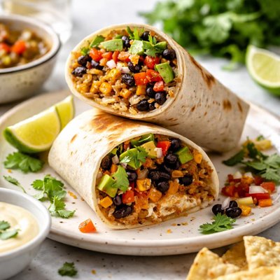 Image of Black Bean and Corn Salsa Burrito