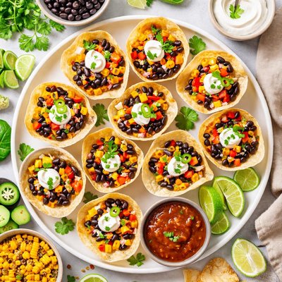 Image of Black Bean and Corn Wonton Cups