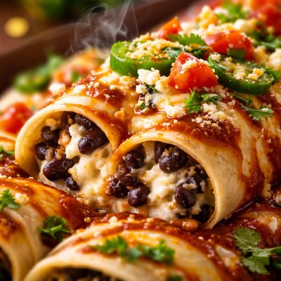 Image of Black Bean and Cream Cheese Enchiladas