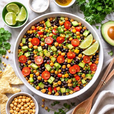 Image of Black Bean and Garbanzo Salad