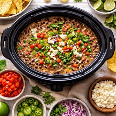 Image of Black Bean and Goat Cheese Dip Slow Cooker