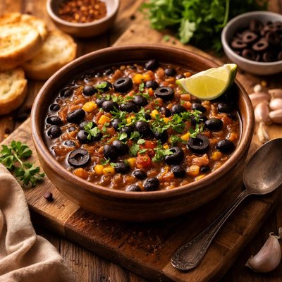 Image of Black Bean and Olive Soup