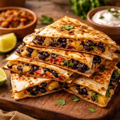 Image of Black Bean and Pineapple Quesadilla