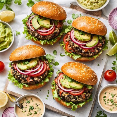 Image of Black Bean and Quinoa Burgers