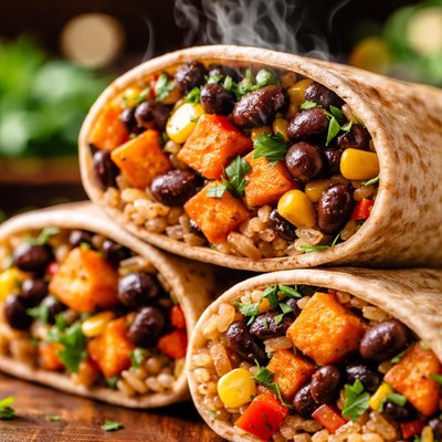 Image of Black Bean and Sweet Potato Burritos Light