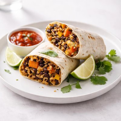 Image of Black Bean and Sweet Potato Burritos Slow Cooker