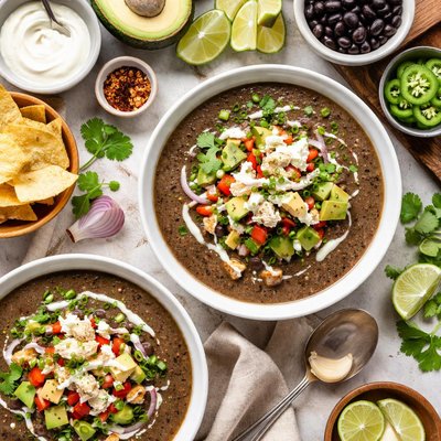 Image of Black Bean Bisque with Crab