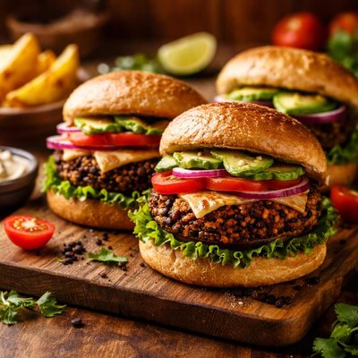 Image of Black Bean Brown Rice Burgers