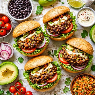 Image of Black Bean Burgers Made with Veggie Pulp