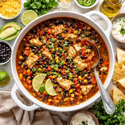 Image of Black Bean Chicken Stew Oamc