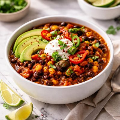 Image of Black Bean Confetti Chili Vegetarian