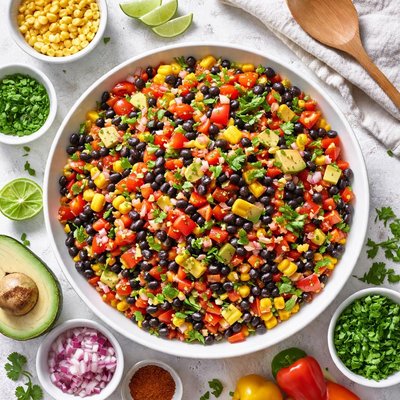 Image of Black Bean Corn and Pepper Salad