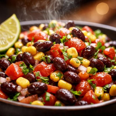 Image of Black Bean Corn and Tomato Salad with Lime