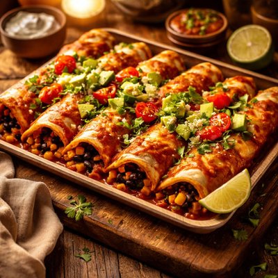 Image of Black Bean Corn Enchiladas